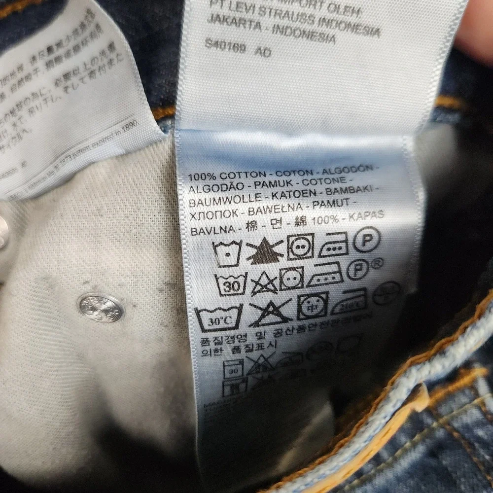 Levi's 559 Relaxed Straight Jeans Mens 36x34 Blue Mid Rise Distressed Denim